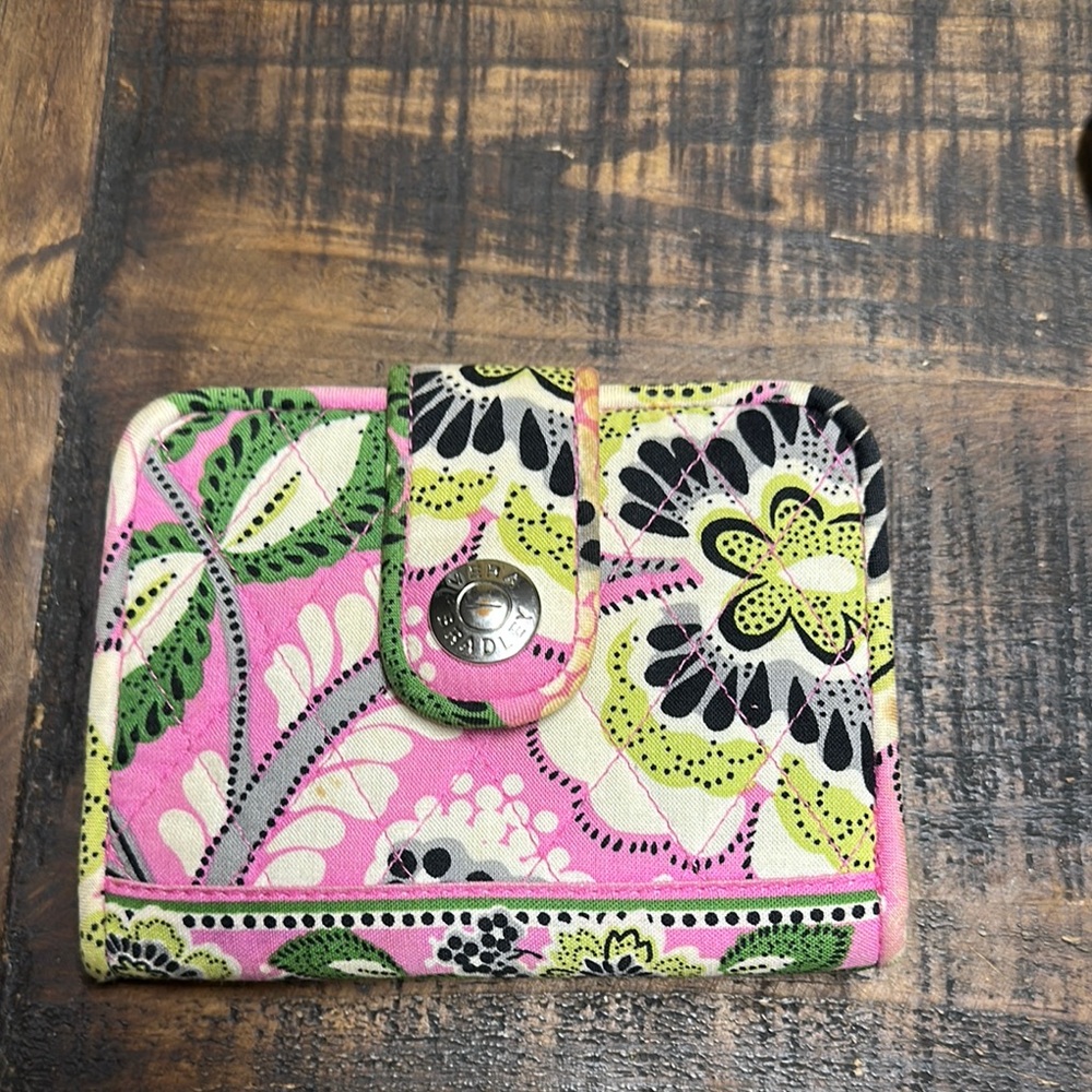 Floral Pink And Green Card Holder